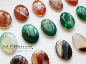 25*18*5mm 橢圓花紋瑪瑙(三色)